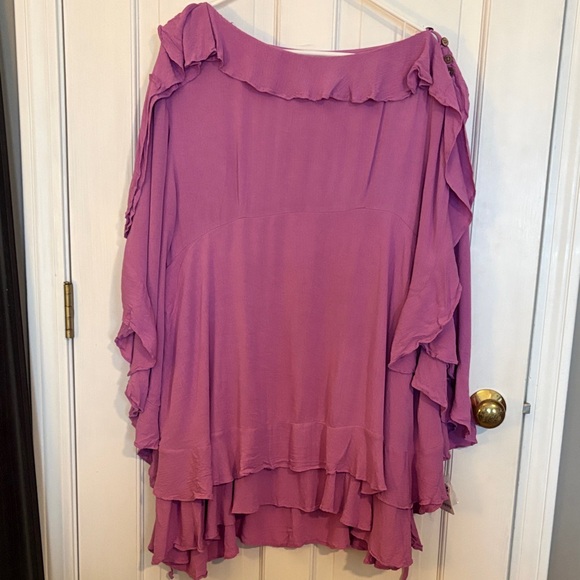 free people movement Dresses & Skirts - Free people free est size small Elegant Mauve Ruffle dress first bloom